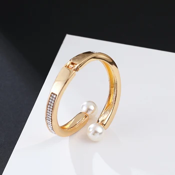 2021 Trendy Stras bijuterii Placat cu Aur perla bratari Pentru Femei Cristal Brățări & Brățări cadouri