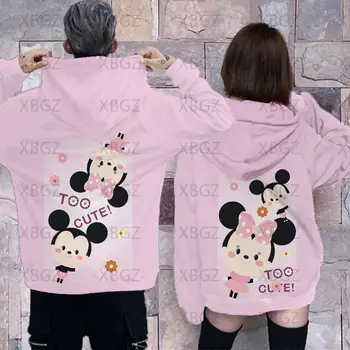 Cuplu Costum Disney Minnie Mouse Femei Îmbrăcăminte Tricou Femeie pentru Copii Hanorac Y2k Bărbați Print Top Moda Femei Hoodies