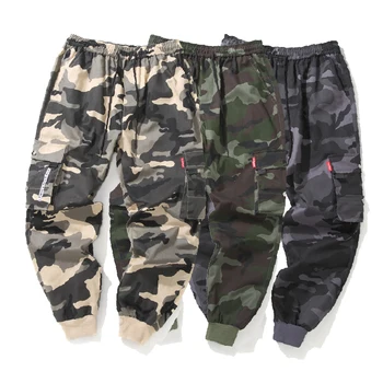 Hip Hop Cargo Pant Mens De Moda Jogging Pantaloni Casual Streetwear Multi-Buzunar De Panglici Militare Pantaloni Barbati Pantaloni Harem De Mari Dimensiuni