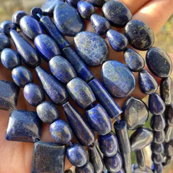 Naturale Geometrie Albastru Lapis Lazuli Piatră Margele Spacer pentru DIY Accessoriesn Farmece Pemdamt Brățară Colier Bijuterii de Luare de 15