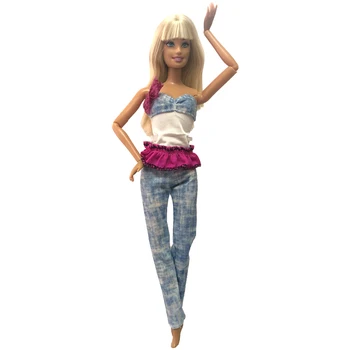 NK Oficial 1 Buc Îmbrăcăminte de Modă de Top fără Mâneci și Pantaloni Casual Uzura de zi cu Zi Blugi Accesorii Haine pentru Papusa Barbie