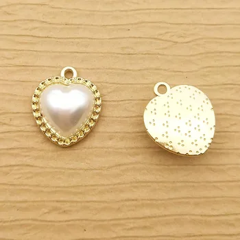 10buc 15x17mm perla farmec inima pentru a face bijuterii moda cercei pandantiv brățară farmec colier farmece diy găsirea
