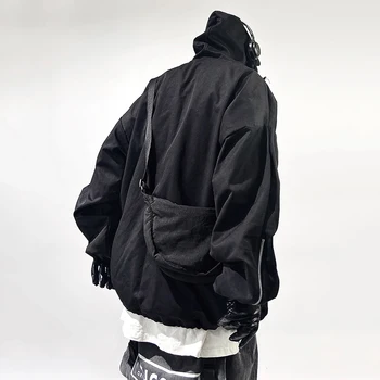 Moda Techwear Jachete cu Glugă de Marfă Haină Buzunare cu Fermoar Pulover Jacheta Barbati Hip Hop Harajuku Streetwear Supradimensionate Om Sacou