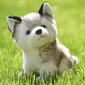 Simulare Husky câine drăguț păpușă de jucărie de pluș, păpuși alb Papa câine papusa cadou de ziua de Desene animate Câine Husky Jucărie de Pluș Lup Moi Umplute