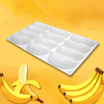 12 Cavitatea Banana 3D Forma de Silicon Mucegai DIY Prajitura de Ciocolata Mucegai Muffin Pan Mucegai de Copt Tavă Cub de Tort de Decorare