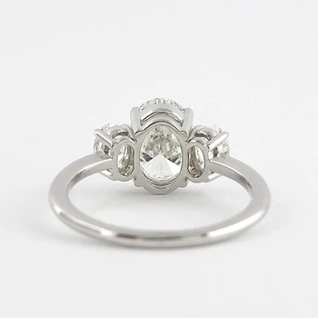OEVAS Argint 925 Spumante Oval Ridicat de Carbon Diamant de Lux Inele de Nunta Pentru Femei Enagegment Bine de Bijuterii Cadouri
