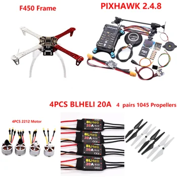 PIXHAWK2.4.8 de Control al Zborului F450 Drone Kit Ardupilot 100MW de Radio-Telemetrie pentru Quadcopter BLHELI 20A 2212 Motor ESC trenul de Aterizare