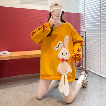 Mareea Moda Pulover Supradimensionat Jachete Femei Kpop Dulce Mozaic Desene Animate Chic Cu Maneca Lunga Streetwear Feminin Topuri Largi Ins