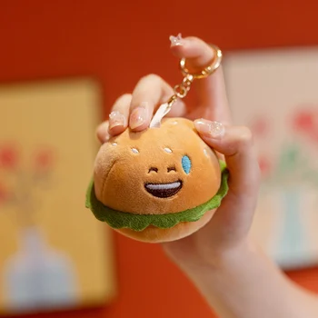 Fun Burger Pandantiv Jucărie de Pluș Hamburger Breloc Drăguț Ghiozdan Decor Păpuși de Pluș Cadouri pentru Copii Copii, Fete