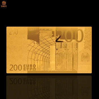 Produs nou 2018 Europene cu Aur de 24k Folie Moneda de 200 de Euro Bani de Placat cu Aur Fals de Hârtie Bancnote de Colecție Cu COA Pentru Cadouri