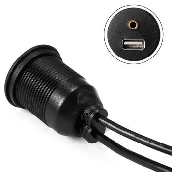 Tabloul de Bord masina Flush Mount USB Port Audio AUX Extensie Audio Usb rezistent la apa Cablu cu Plumb Cablu de 1M