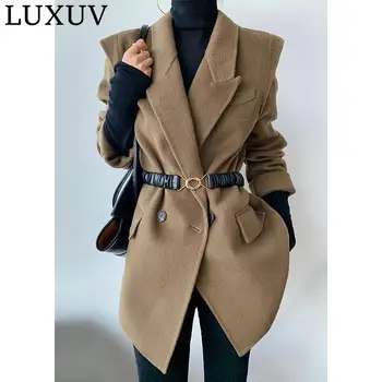 LUXUV Femei Sacou de Tweed, Lână Amestecuri Amestecuri Paltoane de Iarnă Palton Pardesiu de Birouri de Calitate Îmbrăcăminte exterioară Poncho Toamna