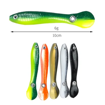 Mosodo 5pcs Miște Coada Momeală de Pescuit 10cm/6g Moale Atrage Mecanism de Respingere Bionic Loach Bass, Stiuca, Pastravul Pescuit Accesorii