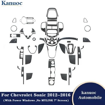 Fibra de Carbon Negru Autocolante Pentru Chevrolet Sonic 2012-2016 (Cu geamuri electrice ,Nu MYLINK Ecran de 7