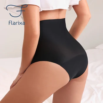 Flarixa Talie Mare 4-Strat etanș Menstrual Chilotei pentru Perioade Pantaloni Plus Dimensiune Fiziologice Lenjerie de corp fără Sudură Slip Subțire