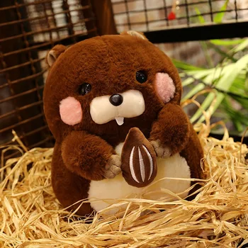 Noi Kawaii Groundhog Jucărie de Pluș Drăguț Hamster care Deține Desene animate Capsuni Jucărie Moale Animal de Pluș Jucării de Pluș Pentru Fete Baieti X-mas G