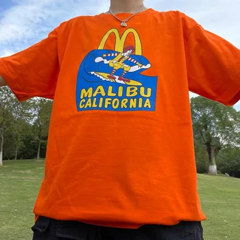 American Vintage Malibu California Surfing Amuzant Imprimare tricou Unisex Bărbați Femei Vrac Bumbac Topuri Tricouri Maneca Scurta Tricou Casual