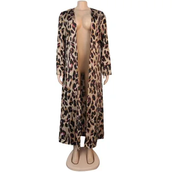 Leopard Imprimate Deschide Ochi pentru Femei Complet Maneca Jumătatea Vițel de Moda de Seara Elegante Night Club de Petrecere Purta Outwears Jachete & Strat