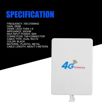 3G 4G LTE Antena Conector TS9 4G LTE Router Anetnna 3G antenă externă cu 3m de cablu pentru Huawei 3G 4G LTE Modem Router