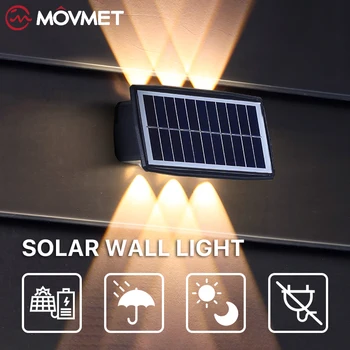 Solar Chargable LED-uri în aer liber Lampa de Perete rezistent la apa Lumina Solara Pentru Poarta Countryard Gard Balcon Gradina Lampa de Noapte Peisaj de Decor