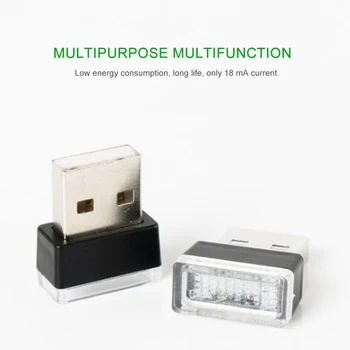 Mini USB LED Lumina de Modelare, Lumina Mașina de Lumină Ambientală Neon Interior Auto Lumina de Interior Bijuterii (7 tipuri de culori)
