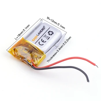 341218 3.7 V 60mAh li-Polimer Baterie litiu-polimer Pentru fotografia de Căști Bluetooth Mouse-ul brățară Brățară Ceas 401218