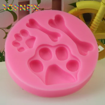 Câinele Osul Piciorului Forma de Tort Mucegai Silicon 3D Ciocolata Fondant Mucegai Tort de Decorare DIY Laba în Formă de Bicarbonat de Mucegai