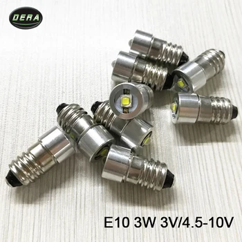 E10 3w 3watt 4v la 12V, 9v 10v 6v 4.5 v lanterna led-uri bec de lanterna pentru lumini de conducere și lampă de cap