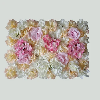 Flori de Panou de Perete de Perete Floare Fundal Alb & Roz Faux Trandafiri Flori Artificiale Fondul pentru Flori de Nunta Decor de Perete