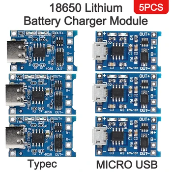 5/10BUC Tip C/Micro USB 5V 1A 18650 Litiu Baterie Modul de Încărcare Bord cu Protecție Dublă Funcții