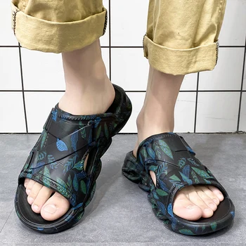 Acasă Papuci de casă Anti-Alunecare Flip-Flops, Sandale de Moda EVA Papuci Exterior Gaură Pantofi Pantofi de Plaja si Lama pentru Bărbați Pantofi de Interior Sandale