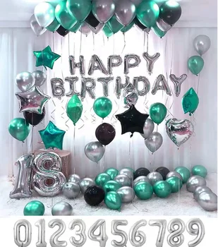 1 set de aur, argint, metal, latex, folie de aluminiu baloane 18 ani fericit ziua de nastere aniversare decor adult balon