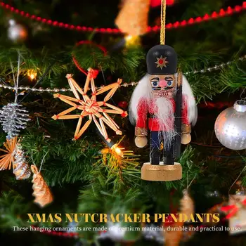 6pcs Lemn spargatorul de Nuci Soldat Pom de Crăciun Agățat Decor spargatorul de Nuci de Păpuși de Crăciun Pandantive din Lemn Pentru Noul An Acasă Ornamente