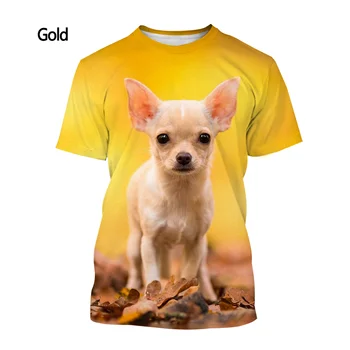 Noua Moda de Animale Câine Chihuahua 3d de Imprimare T-shirt Barbati Casual de Vara Scurt-maneca tricou