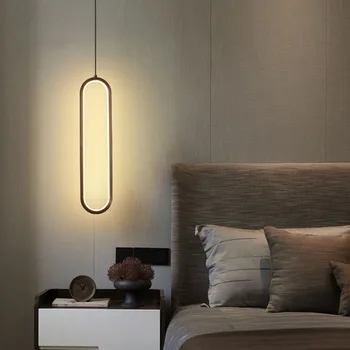 Minimalist Pandantiv cu Led-uri Lampă Nordic Moderne Perdeaua de Lumini pentru Noptiera Dormitor Sufragerie Candelabru Decor Iluminat