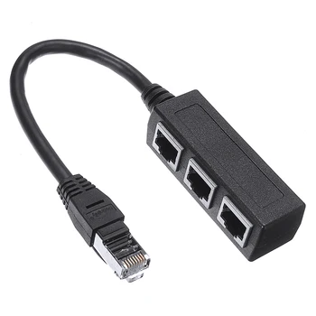 RJ45 1 la 3 Internet Cablu Ethernet Adaptor pentru Laptop Durabil de sex Masculin la Feminin LAN Network Extender Splitter Port Cabluri Cablu
