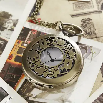 Alice în țara Minunilor Cuarț Ceas de Buzunar Lanțuri Colier Pandantiv Cheie Iepure Epocă Fob Ceasuri Steampunk Cadouri reloj de bolsillo