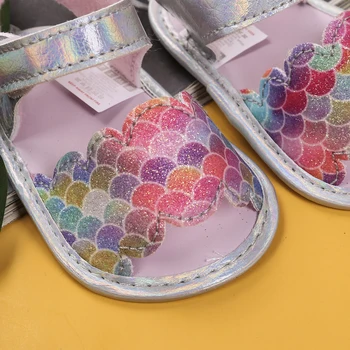 2021-07-06 Lioraitiin 0-9M Summer Infant Fete pentru Copii Sandale Modele Anti-Alunecare Încălțăminte Mers pe jos de Pantofi Prewalker