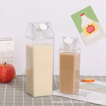 500ml/1000ml Cutie de Lapte Sticla de Apa, BPA Free Plastic Portabil Cutie de Suc