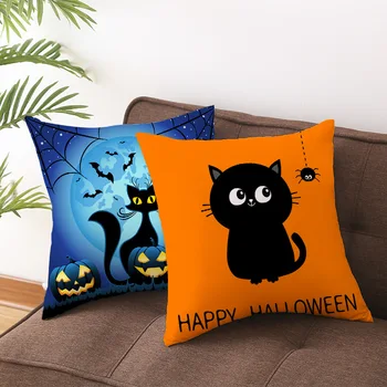 Dovleac de Halloween Pisica Neagra Serie Decorative Pernă Perne pentru Canapea Poliester Pillowcover Decorative