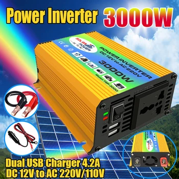 Masina Invertor de Putere 3000W Vârf Solar Inteligent Transformator Universal DC 12V AC 220V/110V Auto Adaptor Convertor Auto Accessori
