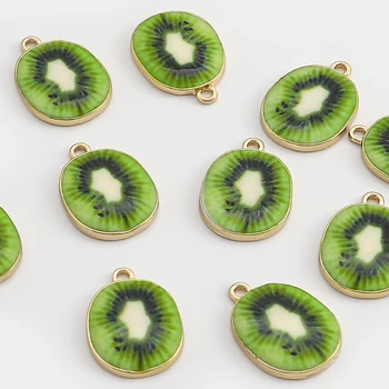 10buc/lot Email Kiwi Farmece Fructe Aliaj Pandantive Pentru DIY Bratara Cercei Colier Bijuterii de Artizanat Face Manual Consumabile