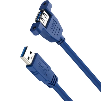 USB 3.0 Cablu de Extensie de sex Masculin la Feminin Cu Surub Montare Panou Folie+Împletite Ecranat 30cm, 50cm 1m 1,5 m