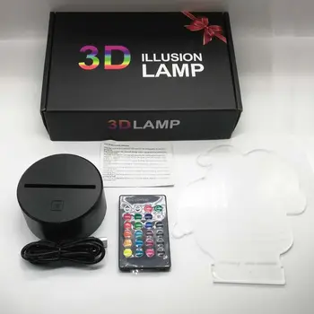 Nighdn Iluzie Optică 3D Lampa Leu Lumina de Noapte În 7 Culori Schimbare Touch Comutator de Alimentare USB Jucării, Decorațiuni de Crăciun Cadou de Ziua de nastere