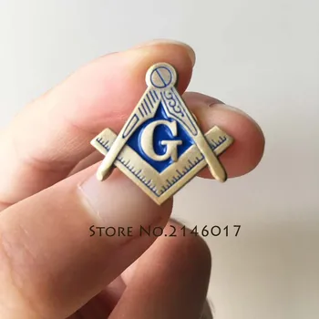 1 buc 21mm Albastru Lodge Smalț Moale Ace Masonice broșă Pătrată și Busola G Insigna Metalică Francmason Zidari Brosa