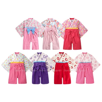 Stil Japonez Copilul Kawaii Kimono Pentru Sugari Din Bumbac Yukata Ao Dai Halat De Baie Pijamale Copii Nou-Născuți Pijama Boy Fata De Haori Salopetă