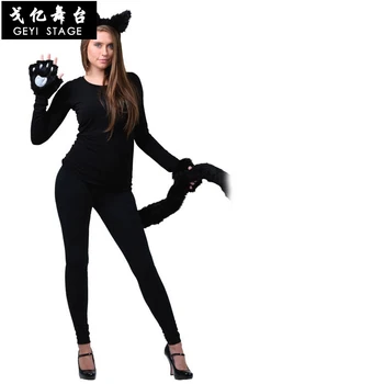 Costume De Animale Elemente De Recuzită, Accesorii Petrecere De Halloween Cosplay, Costume De Pisica Neagra Ghepard Mouse Leu Costum De Câine Pălării Cozi