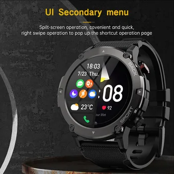 SKMEI 300mAh Impermeabil de apelare Bluetooth Smartwatch Bărbați 1.32 inch Monitor de Ritm Cardiac, Pedometru Sport Ceas Inteligent pentru android ios