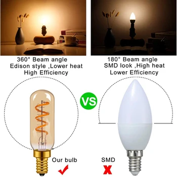 Edison Spirală de Lumină LED-uri Bec E14 LED T25 4W Hota Lampă cu Incandescență Ventilator Extractor Bec Alb Cald flux luminos Iluminare 220V