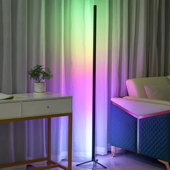 RGB lampa de podea cu aplicație de control de la Distanță cu Trei Secțiuni Detașabile Linie Colorat Lampa Pentru Familie Living colț lampă cu led-uri